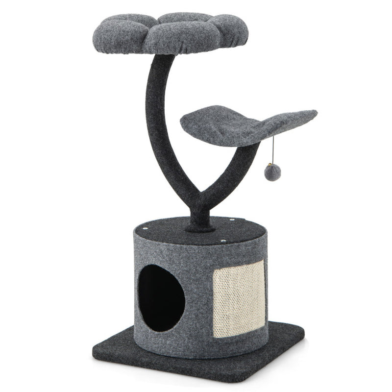 Cat Tree for Large and Small Cats with Curved Metal Supporting Frame